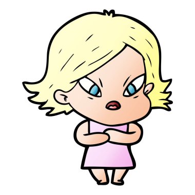 vektör çizim karikatür kadın vurguladı