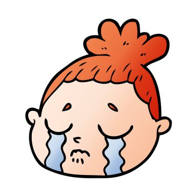 vektör çizim karikatür kadın yüzü