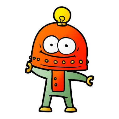 ampul ile mutlu karton robot