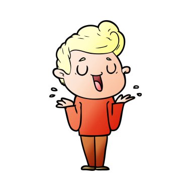 mutlu çizgi film adam vektör çizim