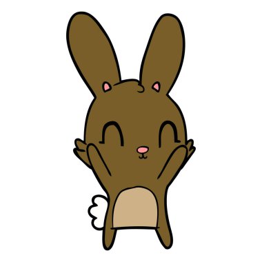 Tatlı çizgi film tavşanının vektör çizimi