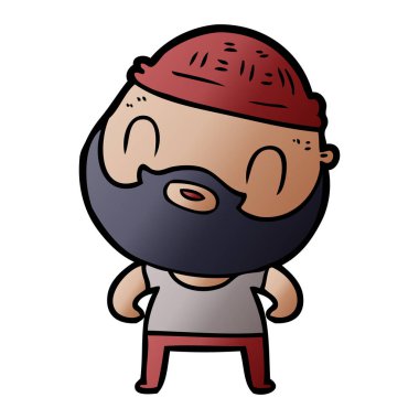 vektör çizim karikatür sakallı adam