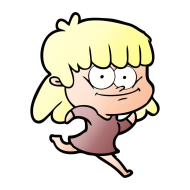 Çizgi filmdeki kadının vektör çizimi