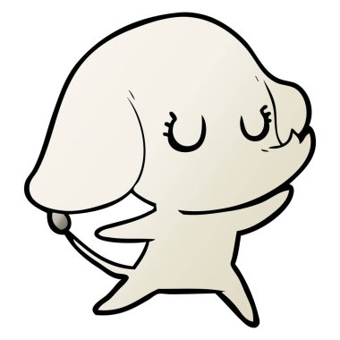 vektör çizim sevimli çizgi fil