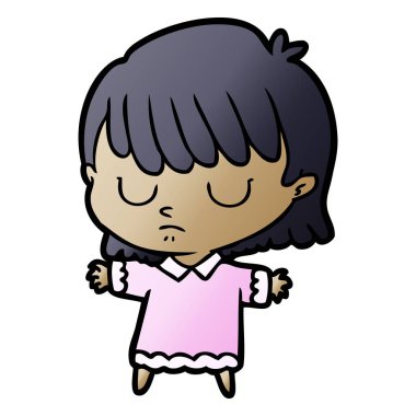 Çizgi filmdeki kadının vektör çizimi