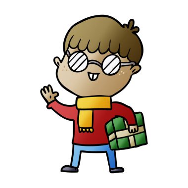 çizgi film çocuk gözlük takıyor