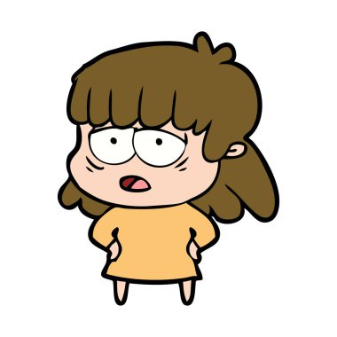 vektör çizim karikatür yorgun kadın