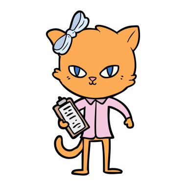 Çizgi film kedisinin vektör çizimi