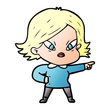 vektör çizim karikatür kadın vurguladı