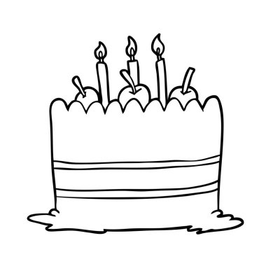 çizim için bir doğum günü pastası