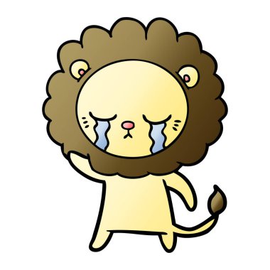 vektör çizim karikatür aslan ağlama