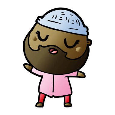 Sakallı çizgi film adamı.