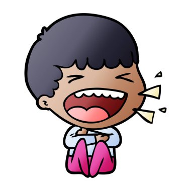 adam gülüyor karikatür vektör çizim