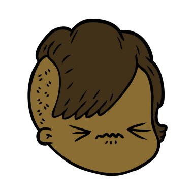 vektör çizim karikatür kadın yüzü