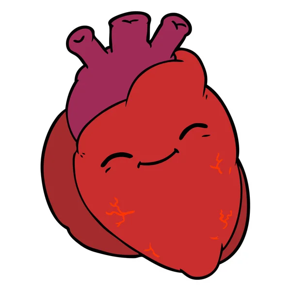 Vektorillustration Cartoon Glad Hjärta — Stock vektor