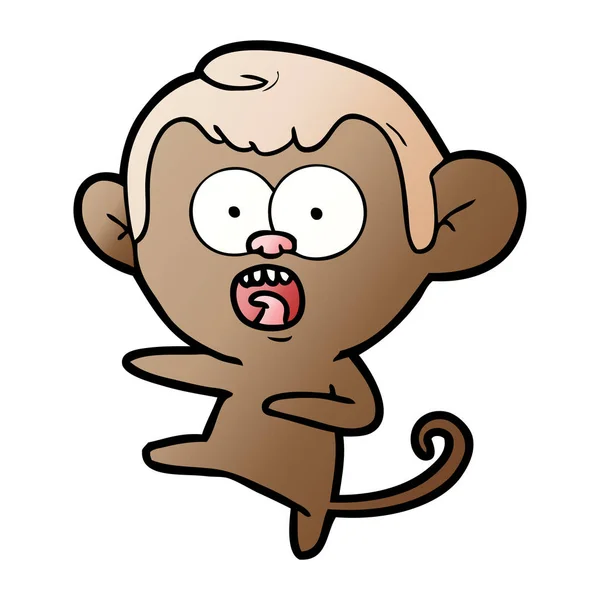 Vektorillustration Tecknad Chockad Monkey — Stock vektor