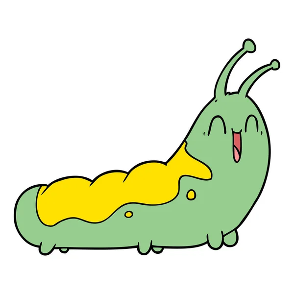 Vector Illustration Funny Cartoon Caterpillar — Stock Vector
