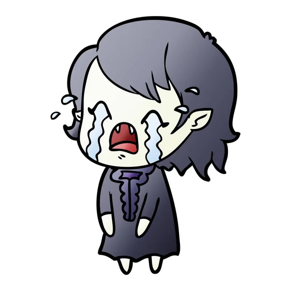 动画片哭泣的吸血鬼女孩 — 图库矢量图片
