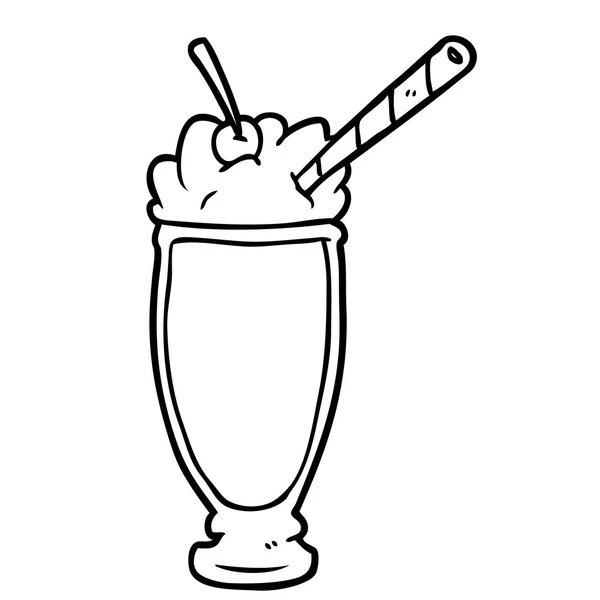 Lijntekening Van Een Milkshake — Stockvector