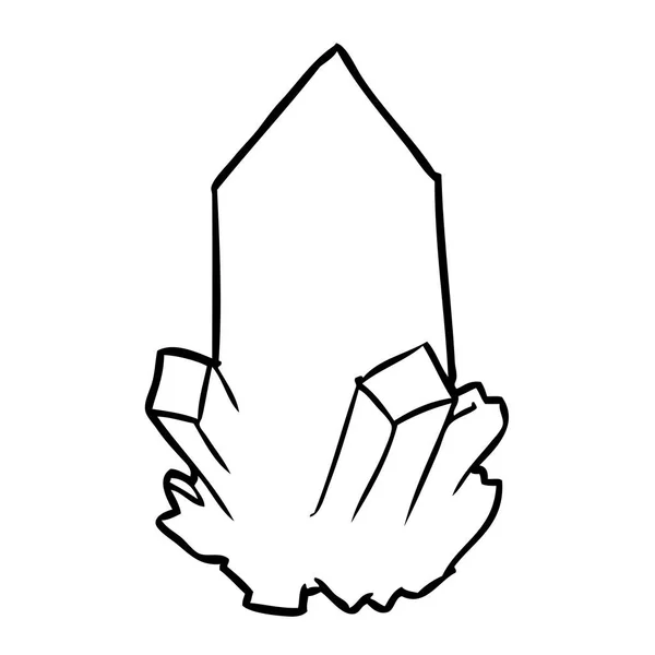 Dessin Trait Cristal Quartz — Image vectorielle