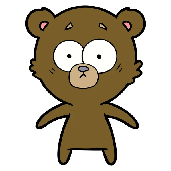 Vector Illustration Worried Bear Cartoon — Stock Vector