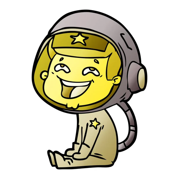 vektör çizim karikatür gülen astronot