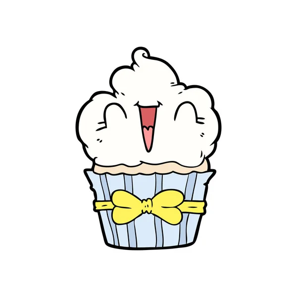Ilustração Vetorial Cupcake Dos Desenhos Animados — Vetor de Stock