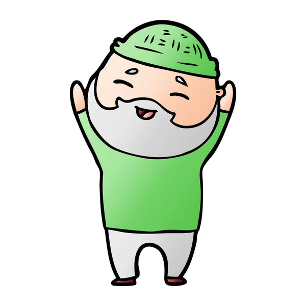 漫画幸せな髭男 — ストックベクタ