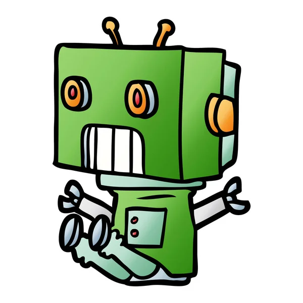 Vektor Illustration Tecknad Robot — Stock vektor