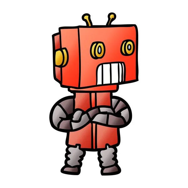 Vektor Illustration Tecknad Robot — Stock vektor