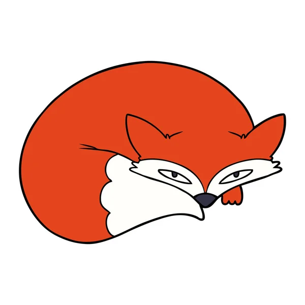 Cartoon Curled Fox — Stock Vector