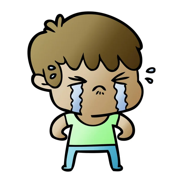 Vektorové Ilustrace Kreslené Chlapce Pláč — Stockový vektor