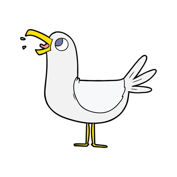 Gambar Vektor Dari Kartun Burung Camar - Stok Vektor