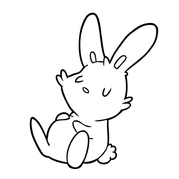 Dessin Ligne Mignon Lapin Dormant — Image vectorielle