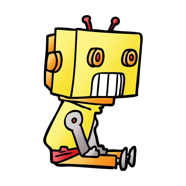 Vektor Illustration Tecknad Robot — Stock vektor