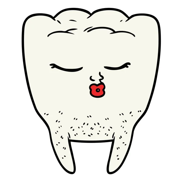 Ilustracja Wektorowa Rysunkowego Zęba — Wektor stockowy