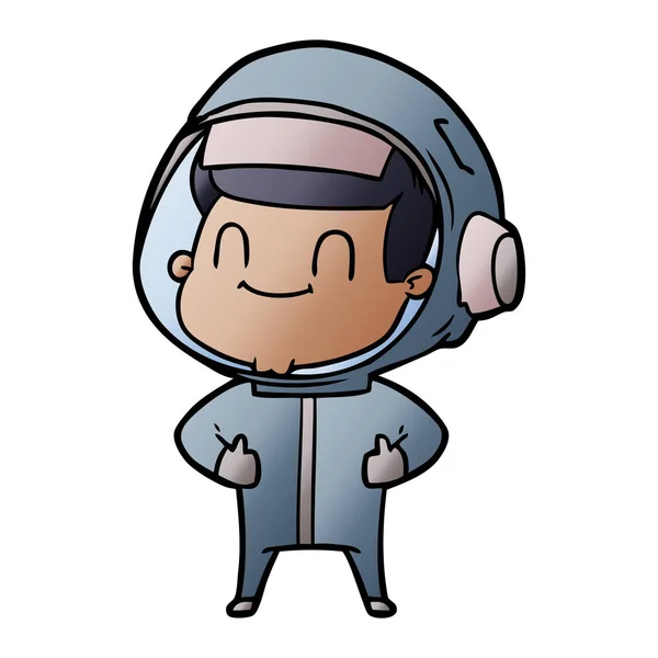 Vectorillustratie Van Happy Cartoon Astronaut — Stockvector