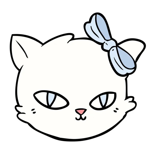 Dibujos Animados Gato Usando Arco — Vector de stock