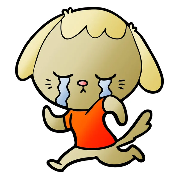 Cute Puppy Cartoon Płacz — Wektor stockowy