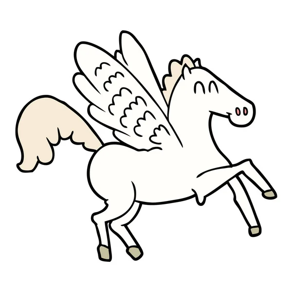 Gambar Vektor Dari Kartun Bersayap Kuda - Stok Vektor