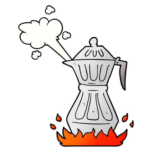卡通蒸咖啡壶 — 图库矢量图片