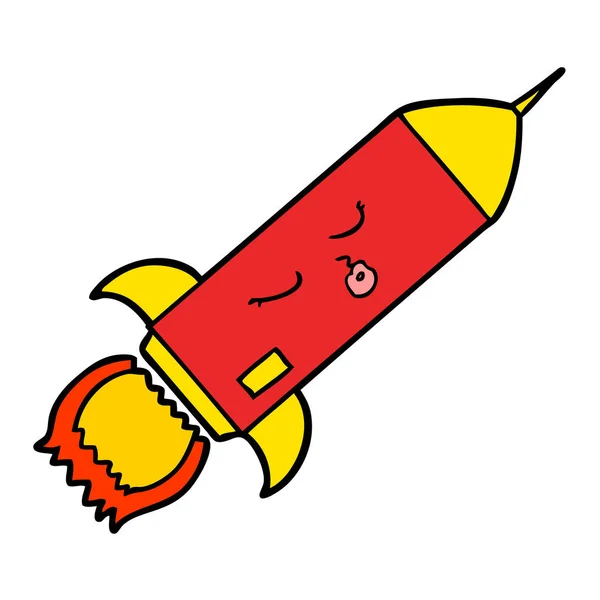 Vector Illustration Cartoon Rocket — Stock Vector