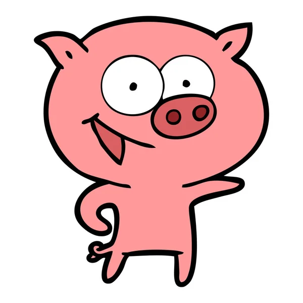 Ilustracja Wektora Kreskówkowej Świni — Wektor stockowy