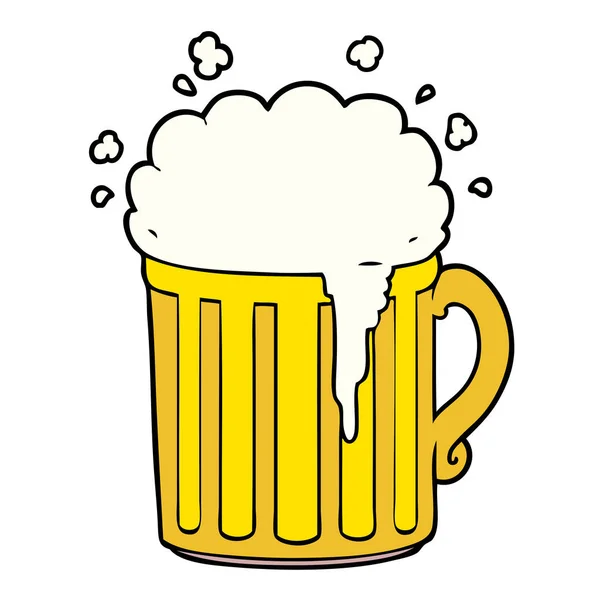 Taza Dibujos Animados Cerveza — Vector de stock