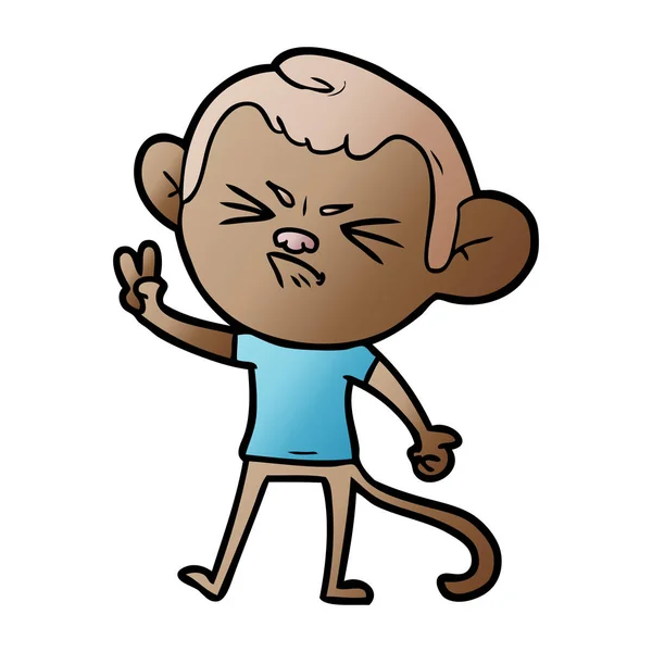 Vector Illustration Cartoon Angry Monkey — Stock Vector