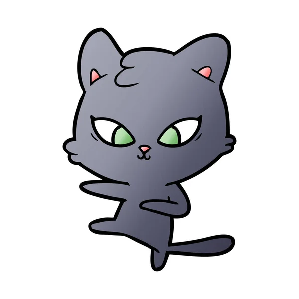 Vector Ilustración Lindo Gato Dibujos Animados — Vector de stock