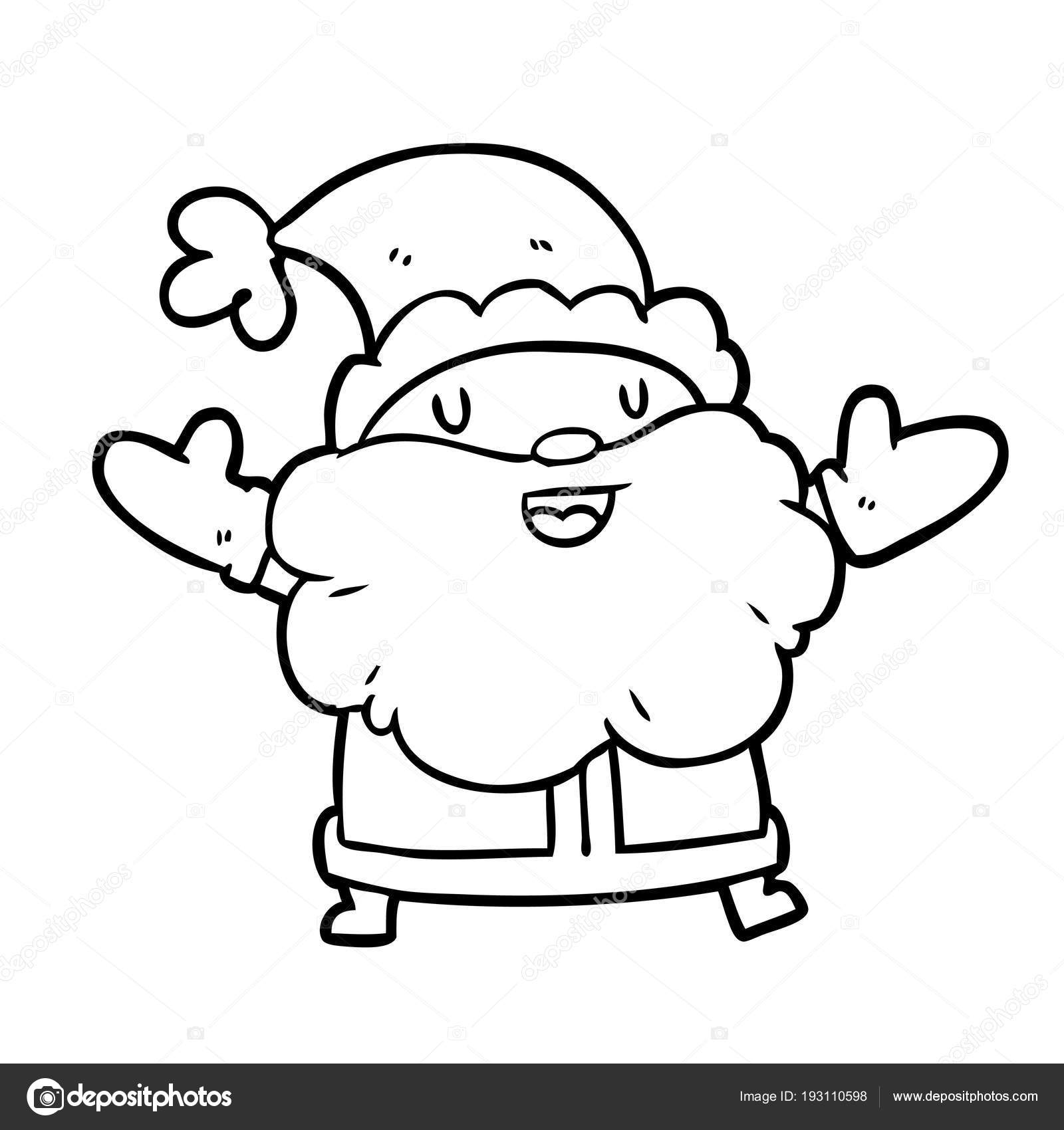 Line Drawing Of Santa Line Drawing Santa Claus Stock