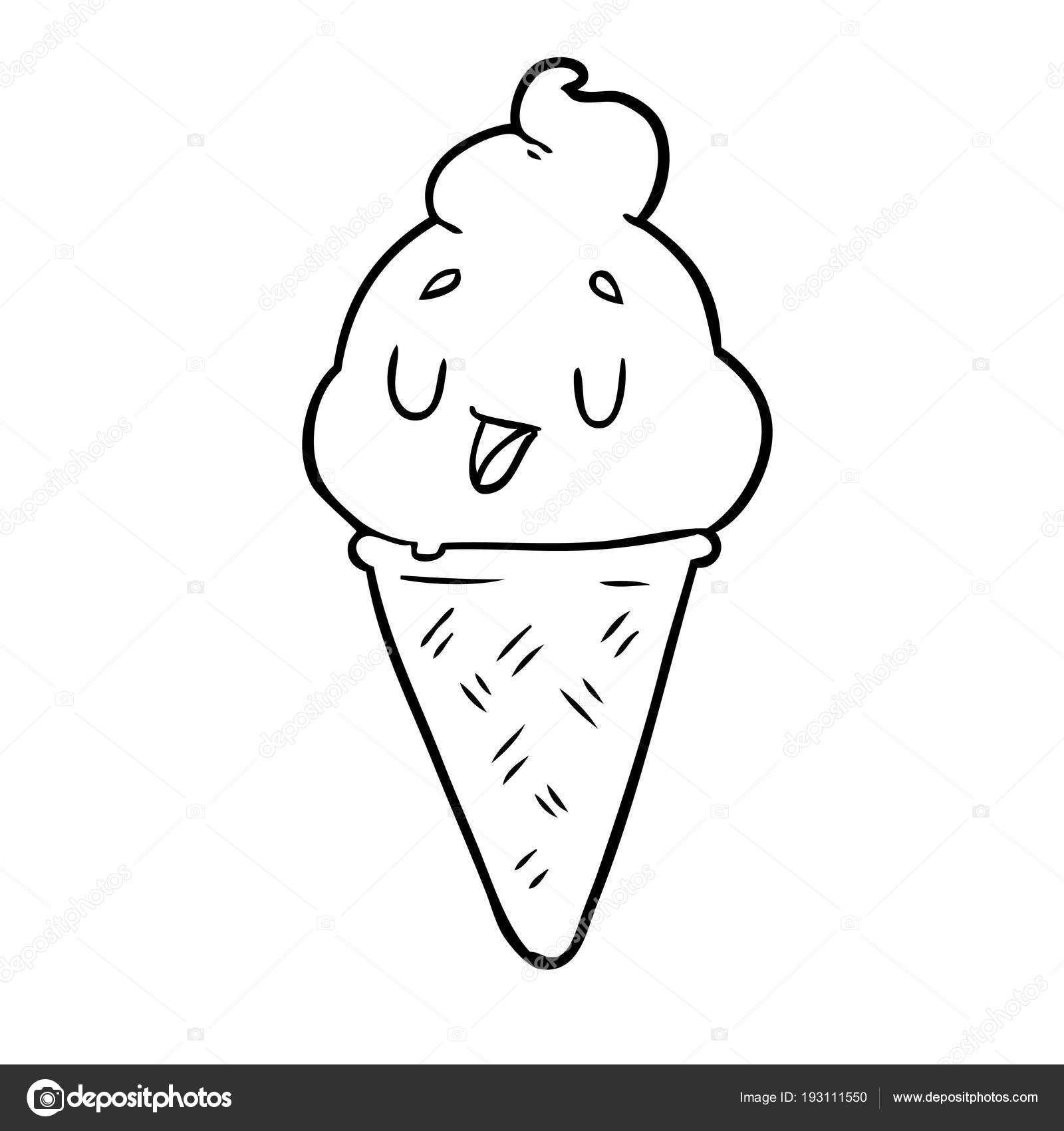 冰淇淋的可爱线条画图库矢量图©lineartestpilot 193111550, image size:1600x1700