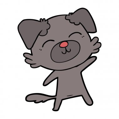 vektör çizim mutlu karikatür köpek