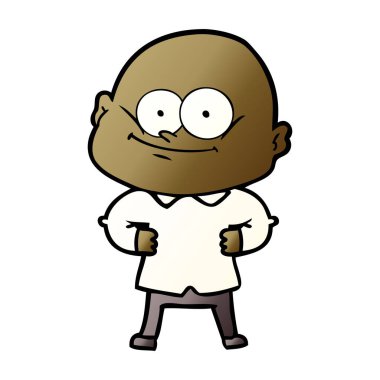 vektör çizim karikatür kel adam